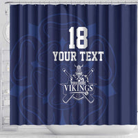 Custom Yorkshire Viking Spirit Shower Curtain White Rose of York Navy Version - Wonder Print Shop