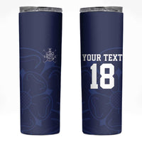 Custom Yorkshire Viking Spirit Skinny Tumbler White Rose of York Navy Version - Wonder Print Shop