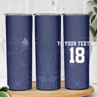 Custom Yorkshire Viking Spirit Skinny Tumbler White Rose of York Navy Version - Wonder Print Shop