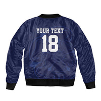 Custom Yorkshire Viking Spirit Sleeve Zip Bomber Jacket White Rose of York Navy Version - Wonder Print Shop