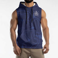 Custom Yorkshire Viking Spirit Sleeveless Hoodie White Rose of York Navy Version - Wonder Print Shop
