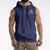Custom Yorkshire Viking Spirit Sleeveless Zip Hoodie White Rose of York Navy Version - Wonder Print Shop