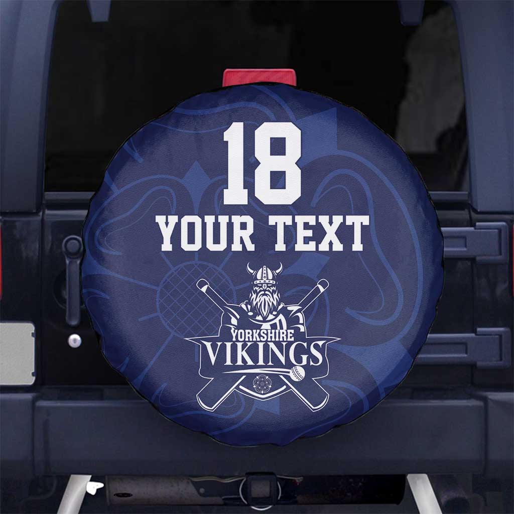 Custom Yorkshire Viking Spirit Spare Tire Cover White Rose of York Navy Version - Wonder Print Shop