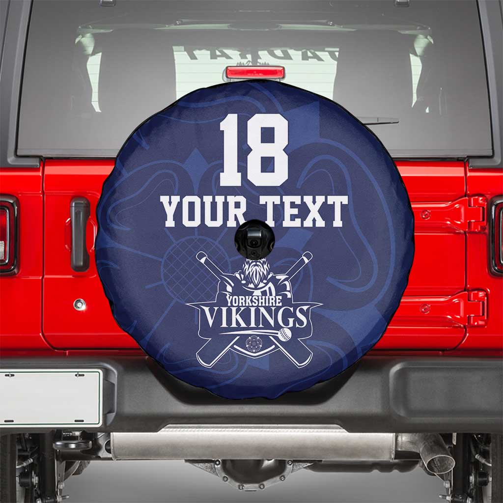Custom Yorkshire Viking Spirit Spare Tire Cover White Rose of York Navy Version - Wonder Print Shop