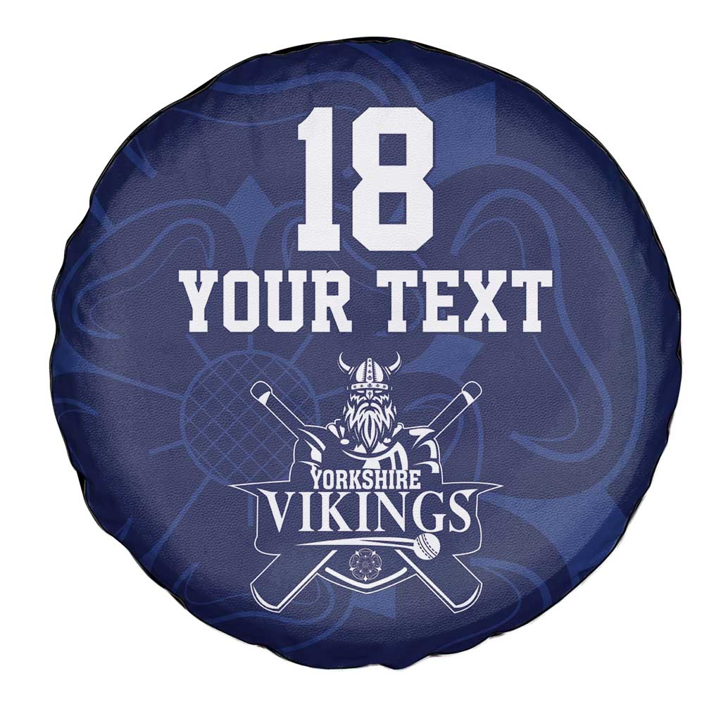 Custom Yorkshire Viking Spirit Spare Tire Cover White Rose of York Navy Version - Wonder Print Shop