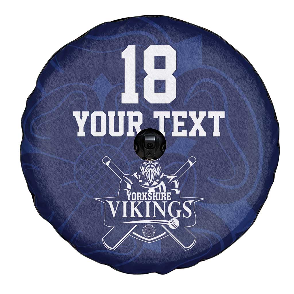 Custom Yorkshire Viking Spirit Spare Tire Cover White Rose of York Navy Version - Wonder Print Shop