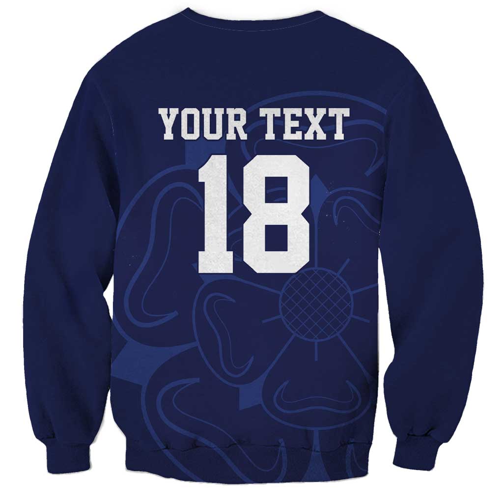 Custom Yorkshire Viking Spirit Sweatshirt White Rose of York Navy Version - Wonder Print Shop
