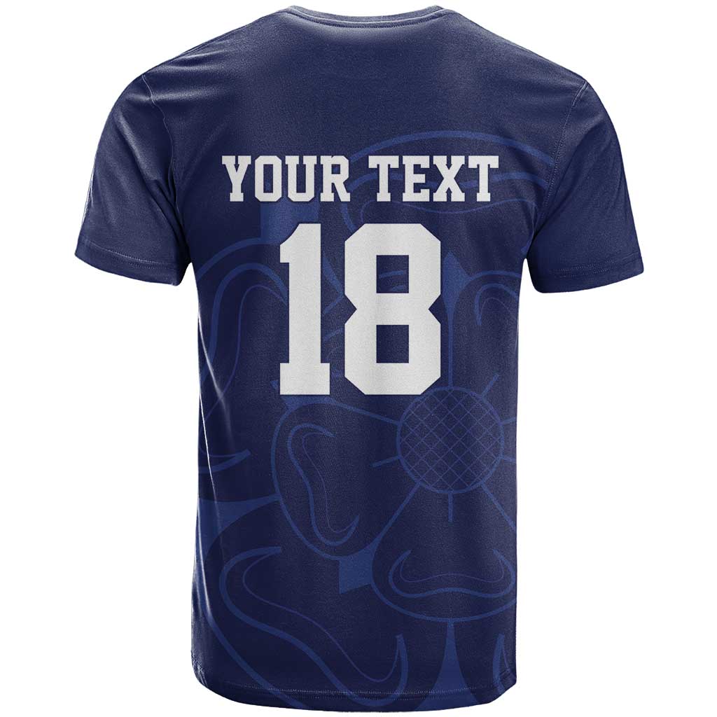 Custom Yorkshire Viking Spirit T Shirt White Rose of York Navy Version - Wonder Print Shop