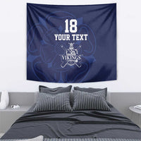 Custom Yorkshire Viking Spirit Tapestry White Rose of York Navy Version - Wonder Print Shop