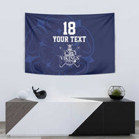 Custom Yorkshire Viking Spirit Tapestry White Rose of York Navy Version - Wonder Print Shop