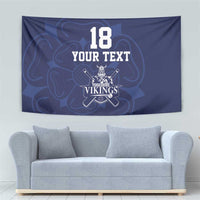 Custom Yorkshire Viking Spirit Tapestry White Rose of York Navy Version - Wonder Print Shop