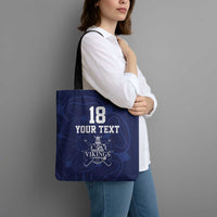 Custom Yorkshire Viking Spirit Tote Bag White Rose of York Navy Version - Wonder Print Shop