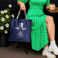 Custom Yorkshire Viking Spirit Tote Bag White Rose of York Navy Version - Wonder Print Shop