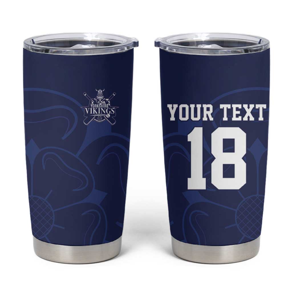 Custom Yorkshire Viking Spirit Tumbler Cup White Rose of York Navy Version - Wonder Print Shop