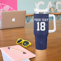 Custom Yorkshire Viking Spirit Tumbler With Handle White Rose of York Navy Version - Wonder Print Shop