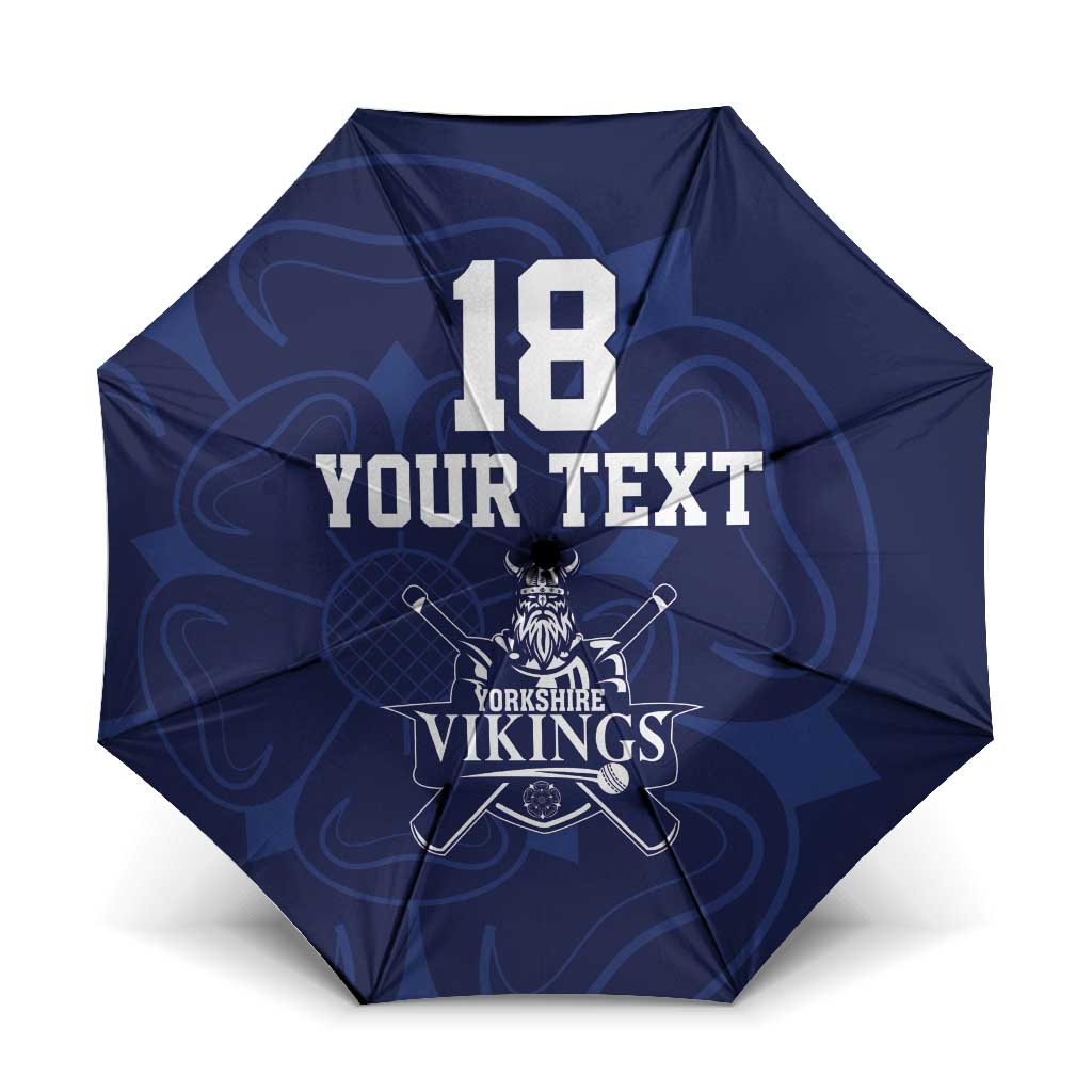 Custom Yorkshire Viking Spirit Umbrella White Rose of York Navy Version - Wonder Print Shop