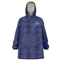 Custom Yorkshire Viking Spirit Wearable Blanket Hoodie White Rose of York Navy Version - Wonder Print Shop