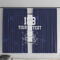 Custom Yorkshire Viking Spirit Window Curtain White Rose of York Navy Version - Wonder Print Shop