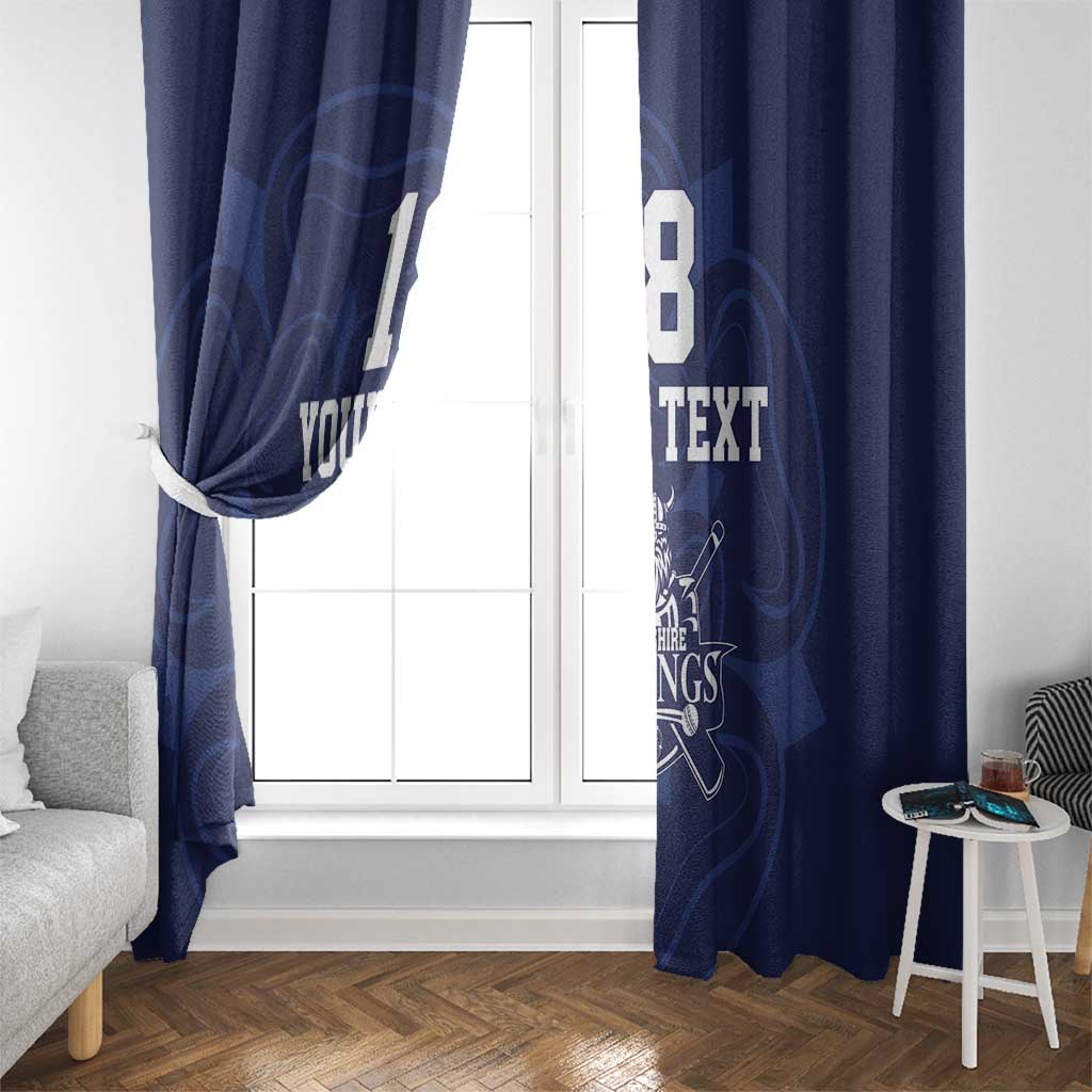 Custom Yorkshire Viking Spirit Window Curtain White Rose of York Navy Version - Wonder Print Shop