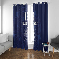 Custom Yorkshire Viking Spirit Window Curtain White Rose of York Navy Version - Wonder Print Shop