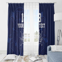 Custom Yorkshire Viking Spirit Window Curtain White Rose of York Navy Version - Wonder Print Shop