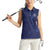 Custom Yorkshire Viking Spirit Women Sleeveless Polo Shirt White Rose of York Navy Version - Wonder Print Shop