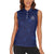 Custom Yorkshire Viking Spirit Women Sleeveless Polo Shirt White Rose of York Navy Version - Wonder Print Shop
