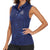 Custom Yorkshire Viking Spirit Women Sleeveless Polo Shirt White Rose of York Navy Version - Wonder Print Shop