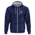 Custom Yorkshire Viking Spirit Zip Hoodie White Rose of York Navy Version - Wonder Print Shop
