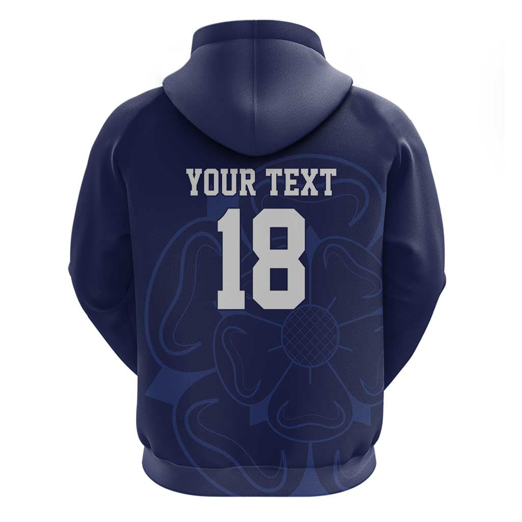 Custom Yorkshire Viking Spirit Zip Hoodie White Rose of York Navy Version - Wonder Print Shop