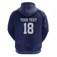 Custom Yorkshire Viking Spirit Zip Hoodie White Rose of York Navy Version - Wonder Print Shop