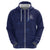 Custom Yorkshire Viking Spirit Zip Hoodie White Rose of York Navy Version - Wonder Print Shop