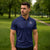 Custom Yorkshire Viking Spirit Zipper Polo Shirt White Rose of York Navy Version - Wonder Print Shop