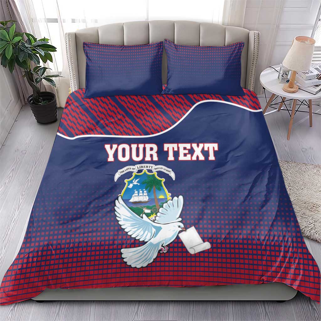 Personalized Liberia White Dove With A Scroll Bedding Set Coat Of Arms - Wonder Print Shop