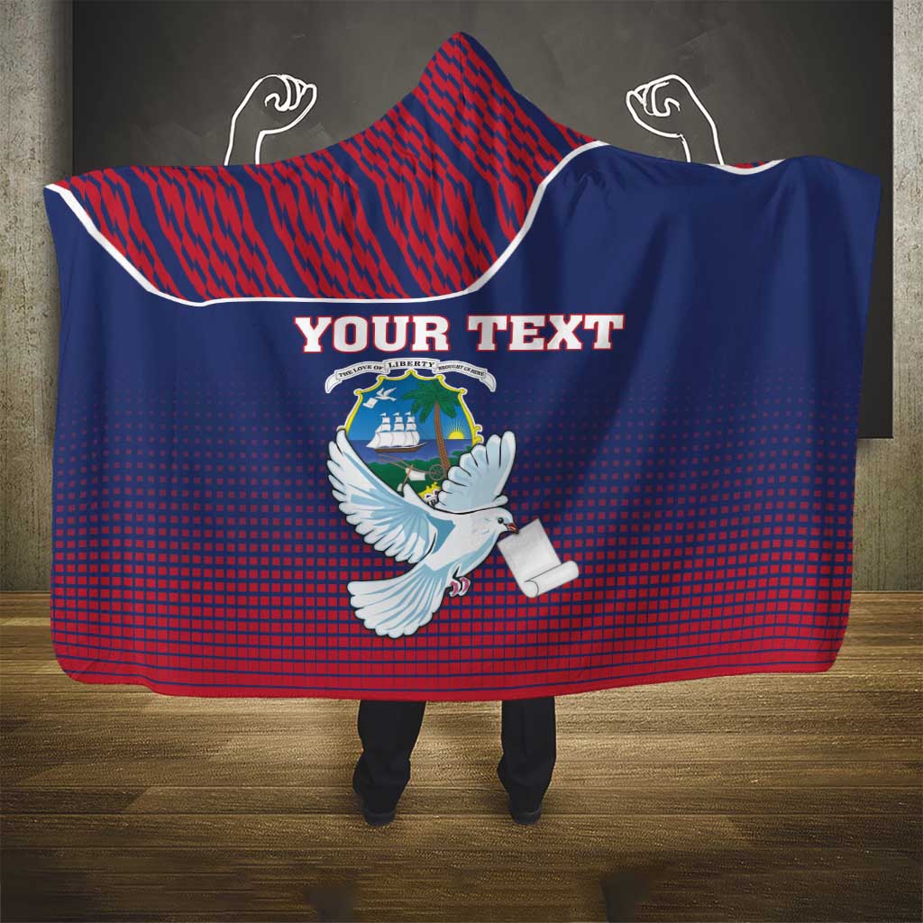 Personalized Liberia White Dove With A Scroll Hooded Blanket Coat Of Arms