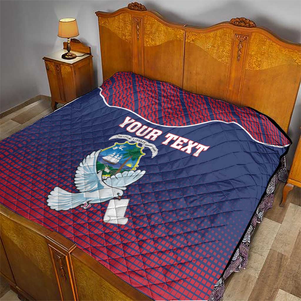 Personalized Liberia White Dove With A Scroll Quilt Coat Of Arms - Wonder Print Shop