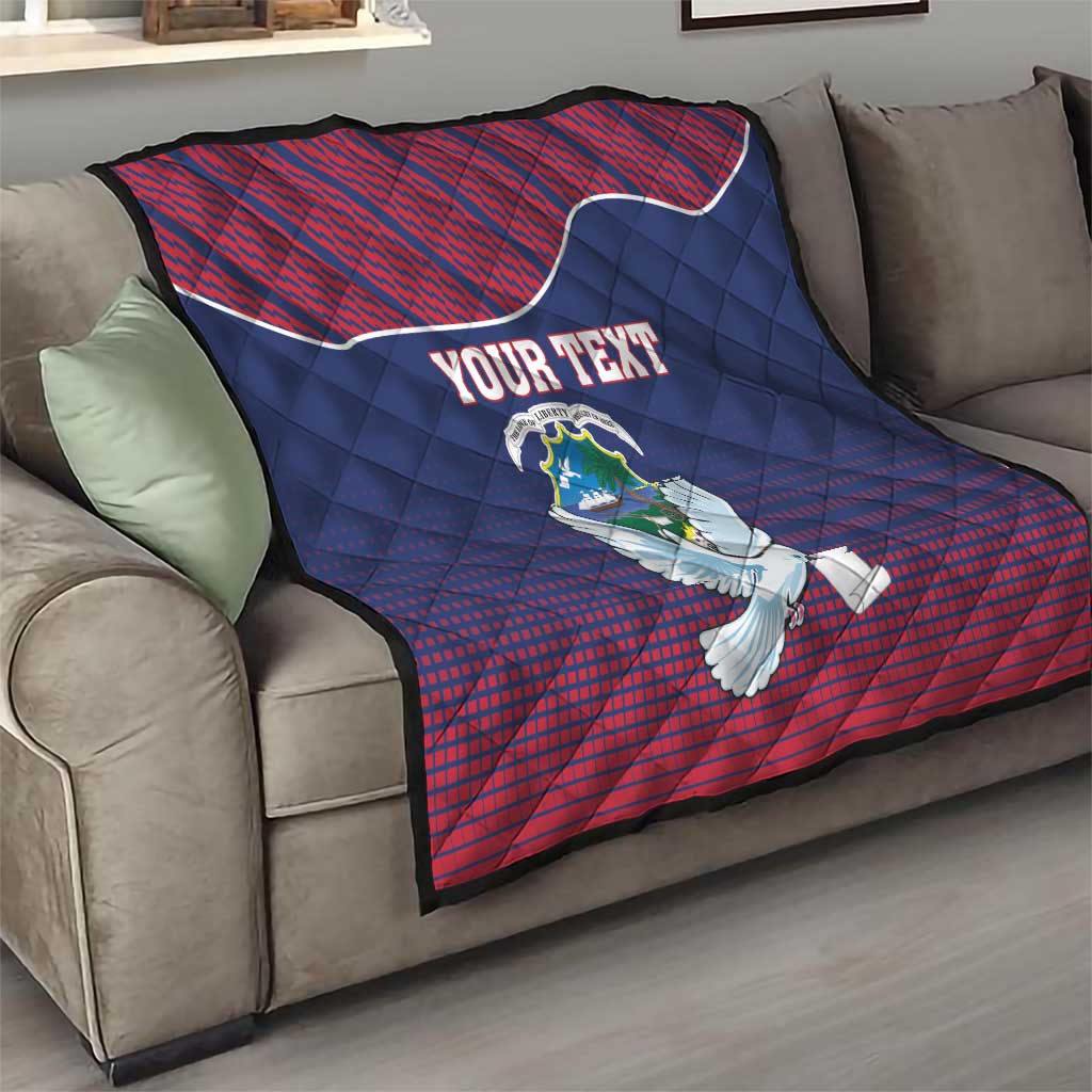 Personalized Liberia White Dove With A Scroll Quilt Coat Of Arms - Wonder Print Shop