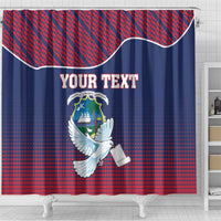 Personalized Liberia White Dove With A Scroll Shower Curtain Coat Of Arms