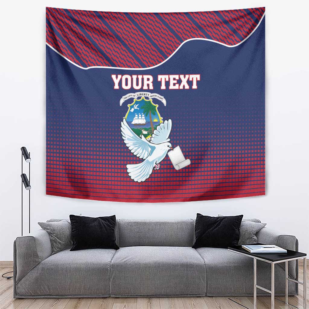 Personalized Liberia White Dove With A Scroll Tapestry Coat Of Arms - Wonder Print Shop