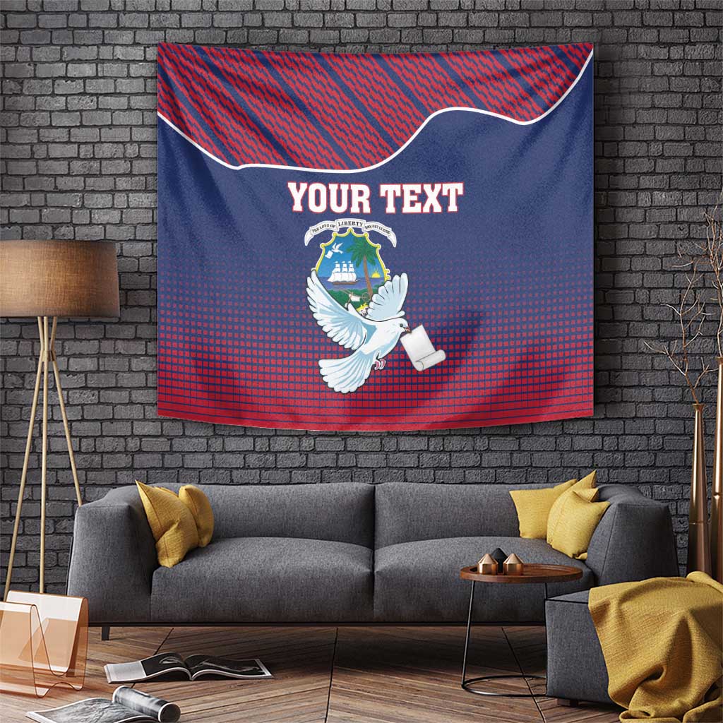 Personalized Liberia White Dove With A Scroll Tapestry Coat Of Arms - Wonder Print Shop