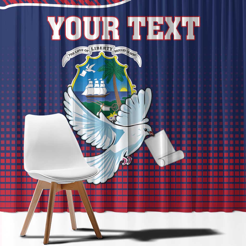 Personalized Liberia White Dove With A Scroll Window Curtain Coat Of Arms - Wonder Print Shop