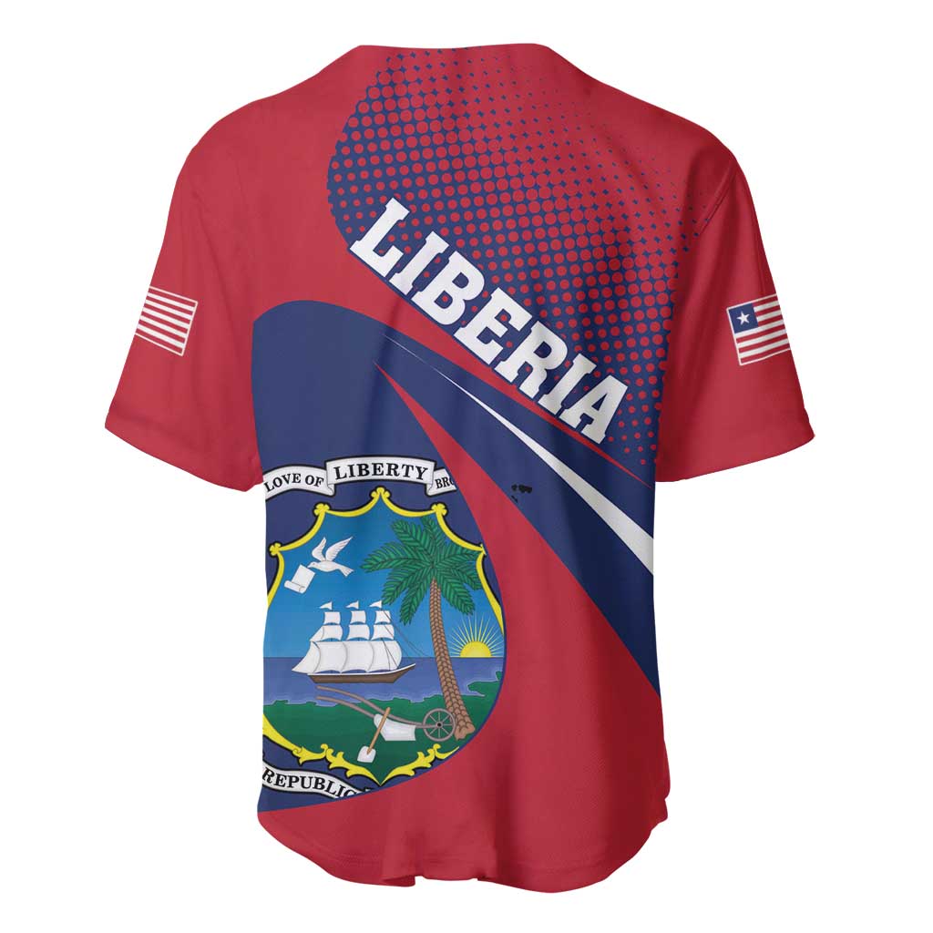 Liberia Coat Of Arms Baseball Jersey Red Version - Wonder Print Shop