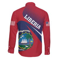 Liberia Coat Of Arms Family Matching Off The Shoulder Long Sleeve Dress and Hawaiian Shirt Red Version - Wonder Print Shop