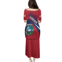 Liberia Coat Of Arms Family Matching Puletasi and Hawaiian Shirt Red Version - Wonder Print Shop