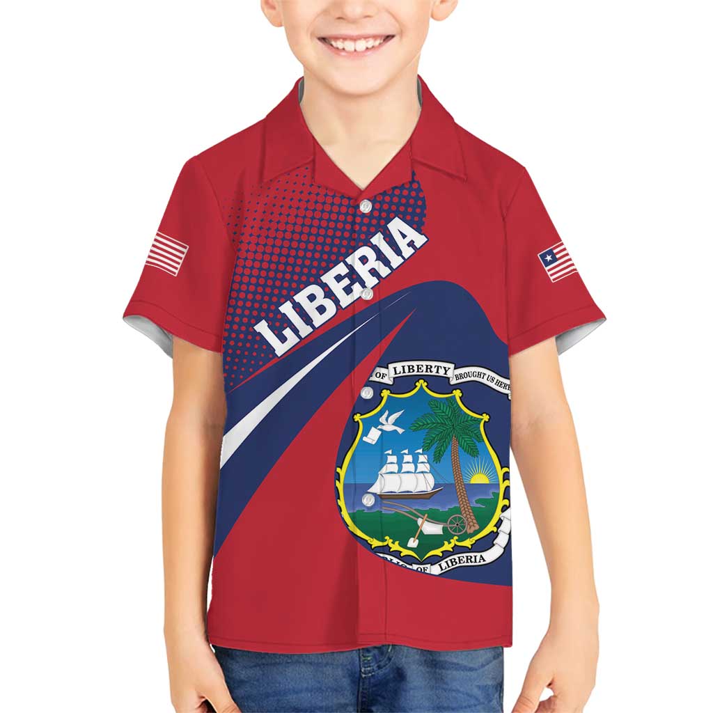 Liberia Coat Of Arms Family Matching Puletasi and Hawaiian Shirt Red Version - Wonder Print Shop