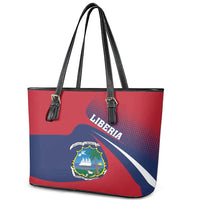 Liberia Coat Of Arms Leather Tote Bag Red Version - Wonder Print Shop