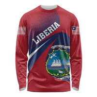 Liberia Coat Of Arms Long Sleeve Shirt Red Version - Wonder Print Shop