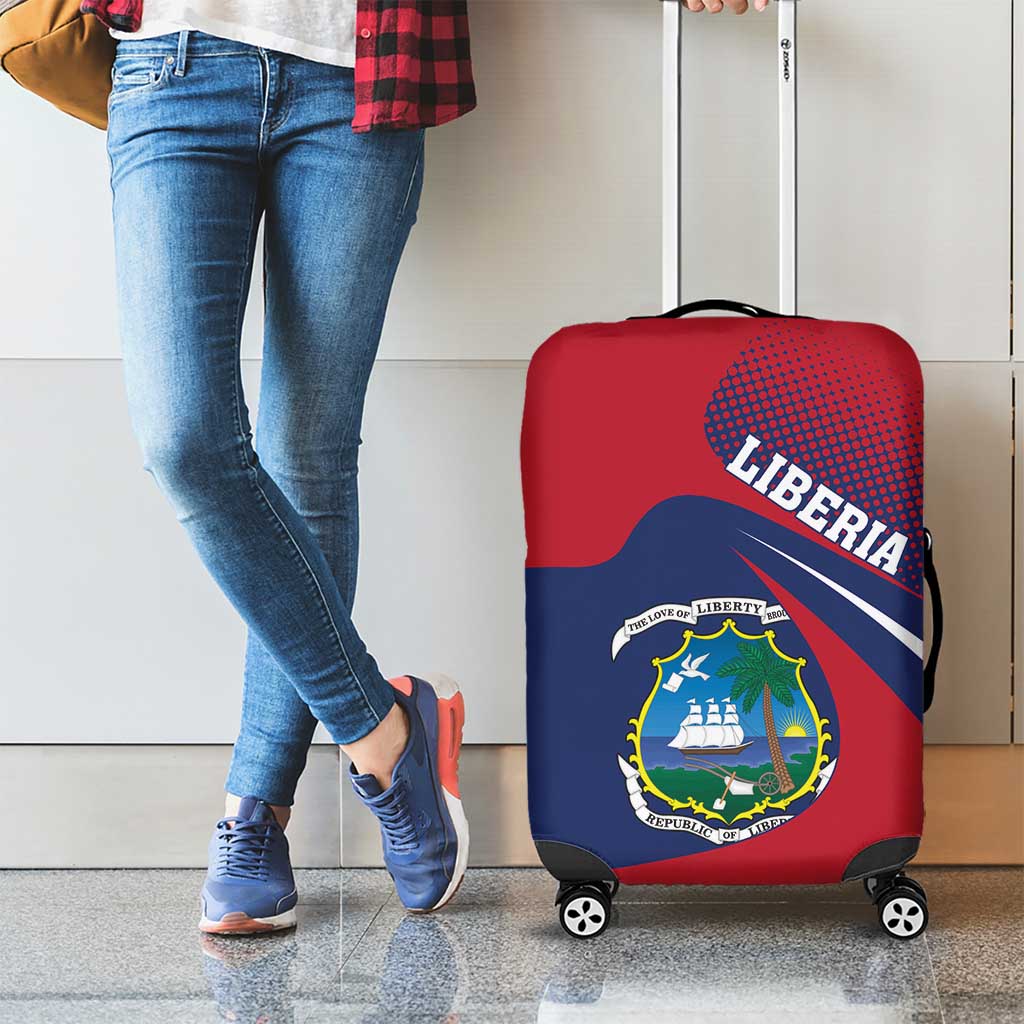 Liberia Coat Of Arms Luggage Cover Red Version - Wonder Print Shop