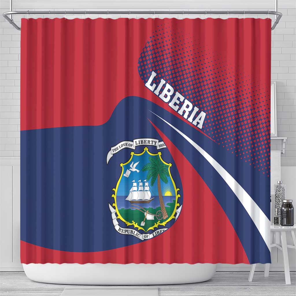 Liberia Coat Of Arms Shower Curtain Red Version