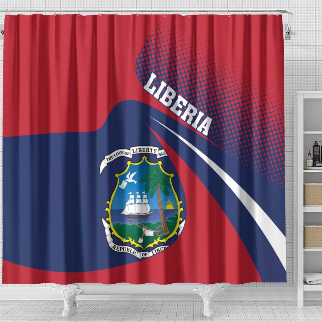 Liberia Coat Of Arms Shower Curtain Red Version